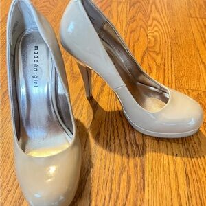 Madden Girl Nude Patent Platform High Heels
